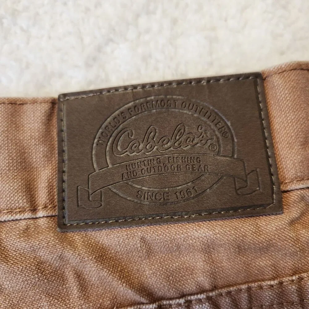 Cabela’s Outdoor Gear Mens Duck Brown Canvas Straight Leg Jeans Size 46x29* READ